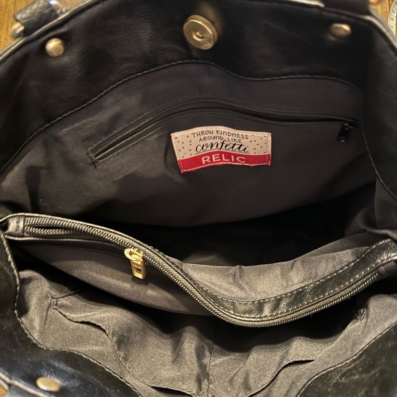 Relic by Fossil Patchwork Black Tote/Shoulder Bag - Picture 5 of 15